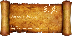 Bersch Jetta névjegykártya